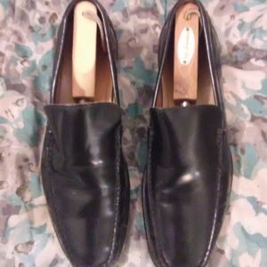 Coach black leather loafers